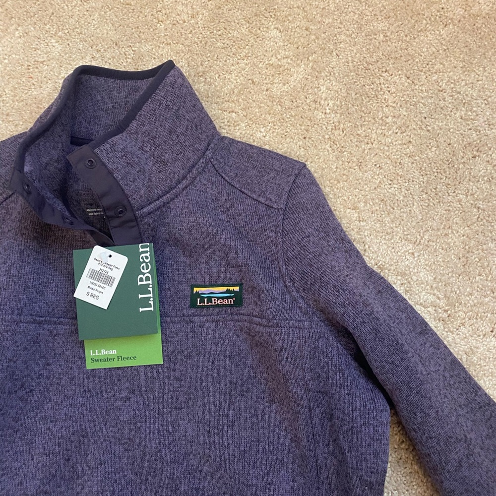 LL Bean Womens’ Sweater Quarter Fleece Pullover in French Lilac BNWT